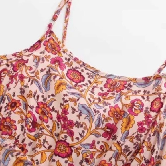 Pink Bohemian Button Front Floral Dress - Picture 10 of 10